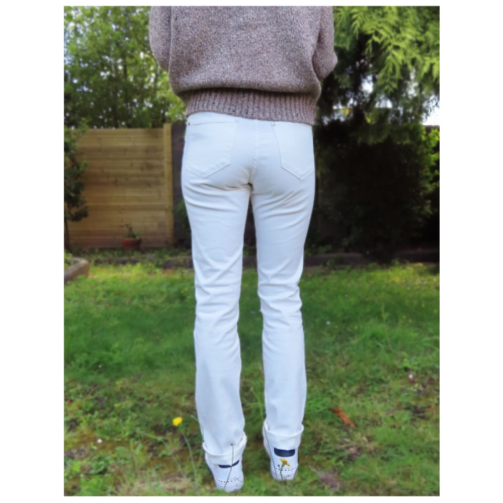 Islow Malo Slim Hoge Taille Katoenen Broek Beige Dames