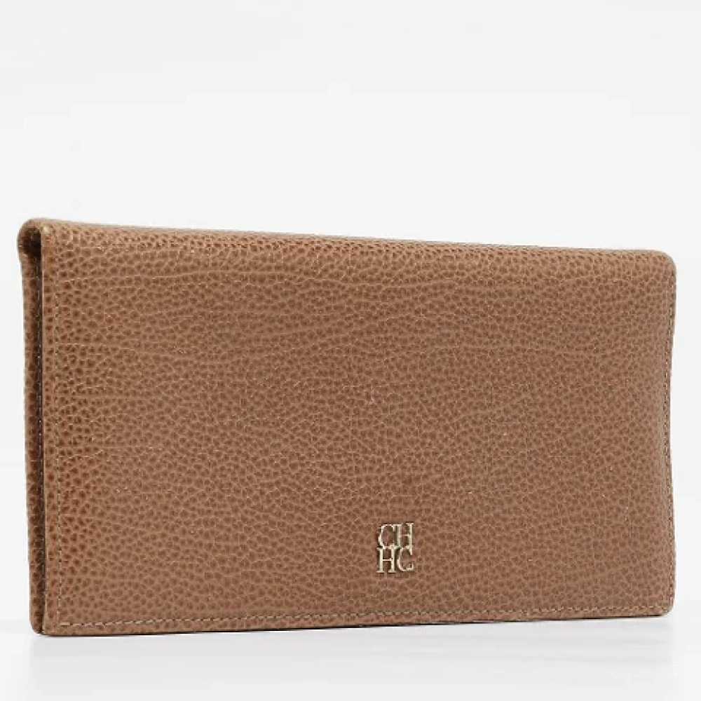 Carolina Herrera Pre-owned Leather wallets Beige Dames