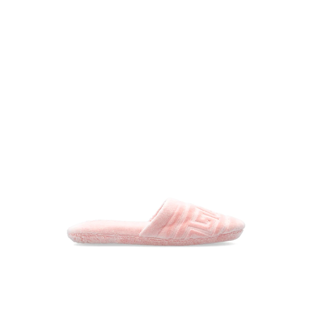 Versace Katoenen slippers met logo Pink Dames