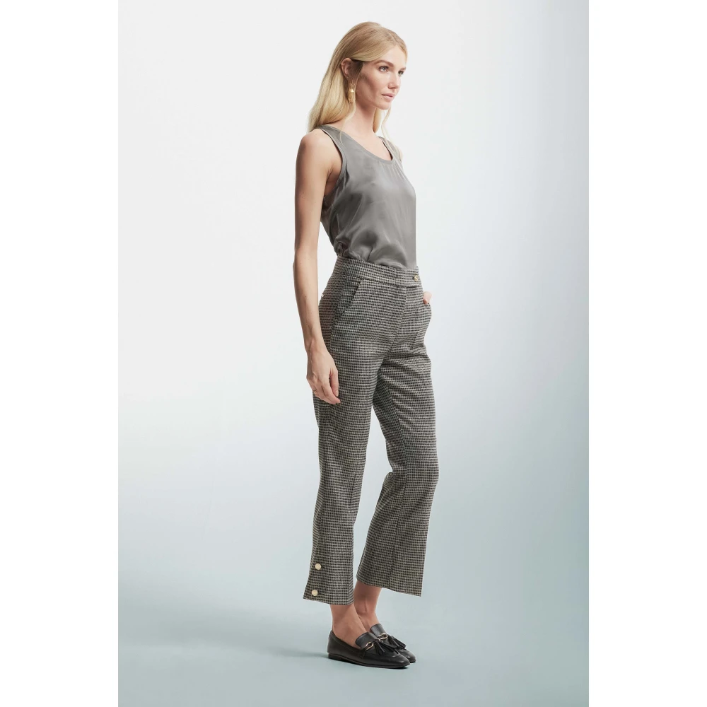 Kocca Elegante Broek met Split en Patroon Gray Dames