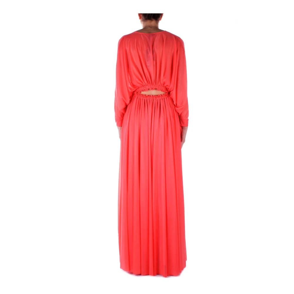 pinko Koraalrode Jurk met Gerimpelde Achterkant Red Dames
