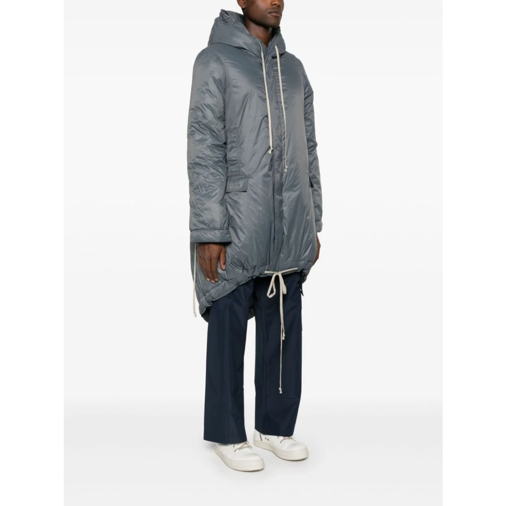 Rick Owens Grijze Fishtail Parka met reliëf afwerking Gray Heren