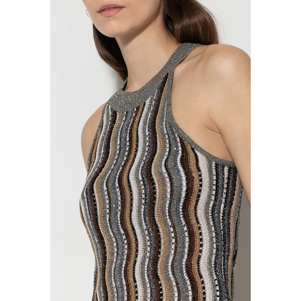 LUISA CERANO Fancy-Stripe Gebreide Top Multicolor Dames
