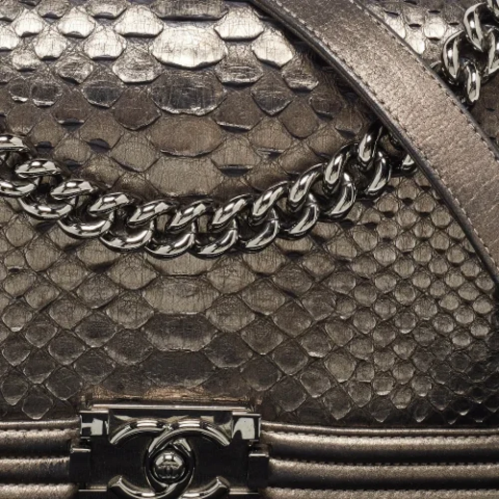 Chanel Vintage Pre-owned Leather chanel-bags Gray Dames