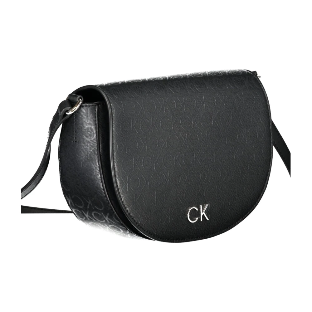 Calvin Klein Zwarte Schoudertas met Binnenzak Black Dames
