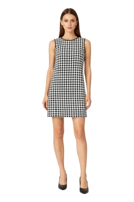 Moschea Houndstooth Tweed Shift Klänning
