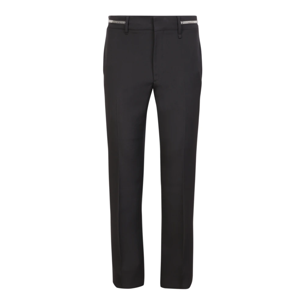 Givenchy Men's Black Slim Fit Wool Trousers - Suit Trousers - S - Trousers