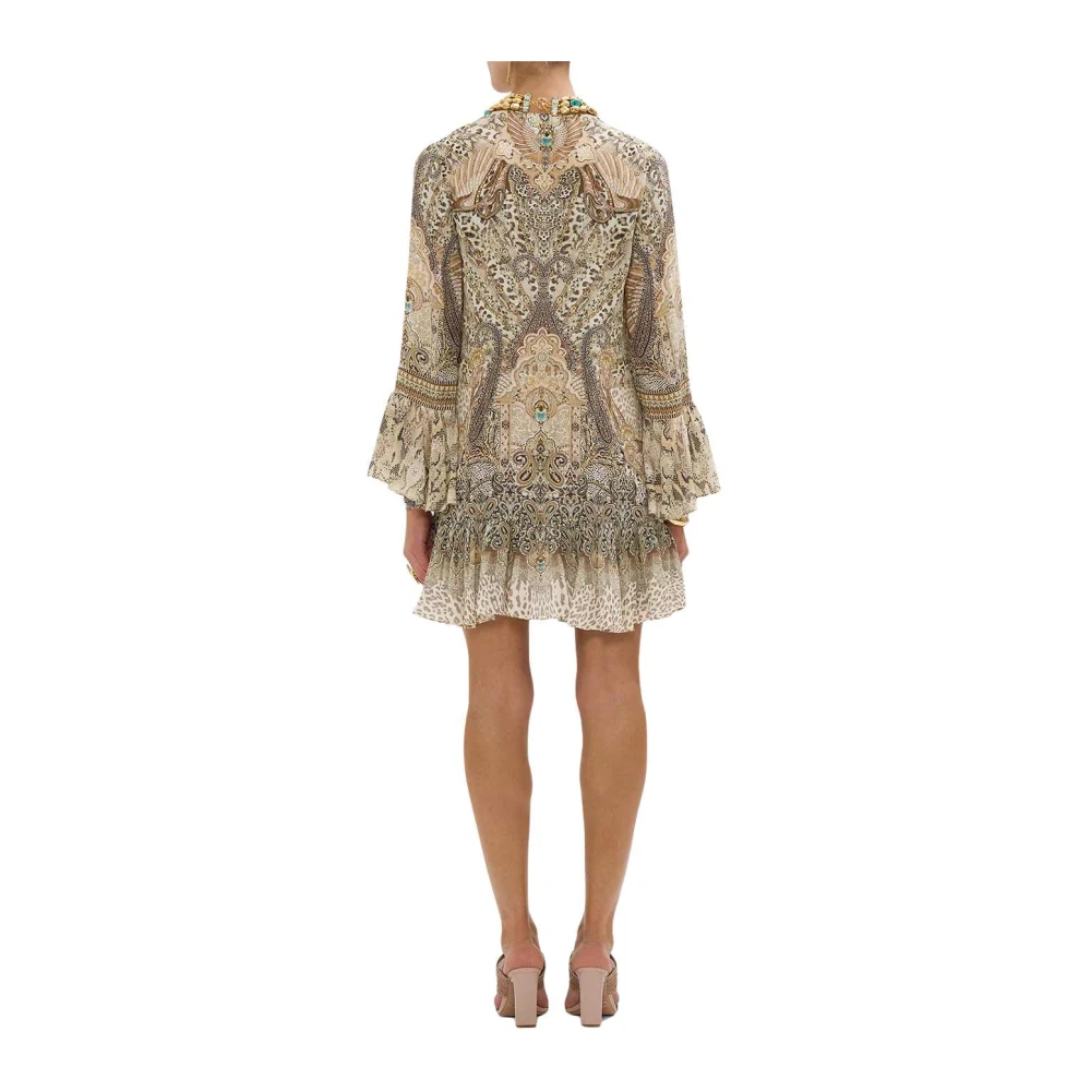 Camilla Luipaardprint Lange Mouwen Jurk Multicolor Dames