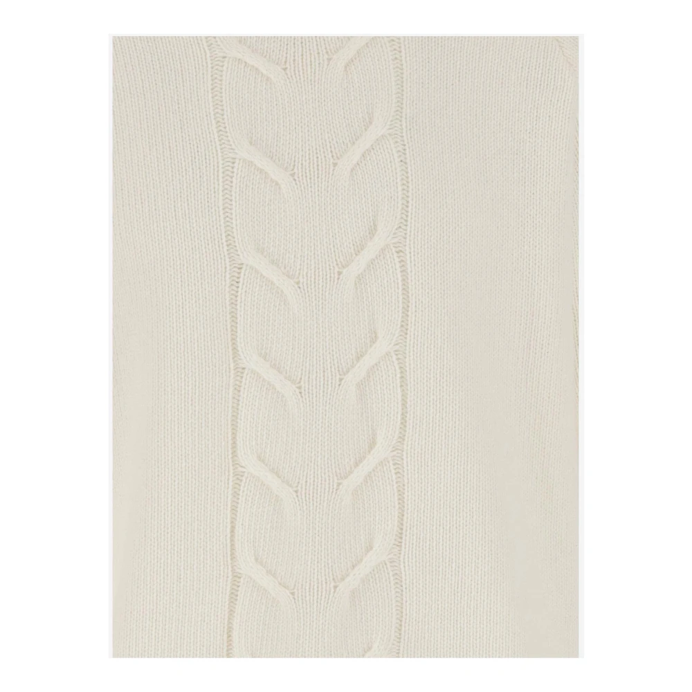 Woolrich Kabelgebreide Trui met Ronde Hals White Heren