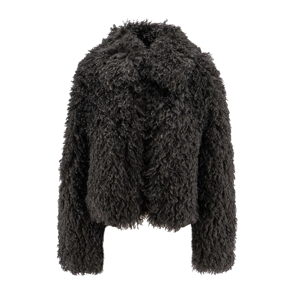 Stand Studio Women's Gray Faux Fur Jacket - Faux Fur & Shearling Jackets - Xs - Jackets