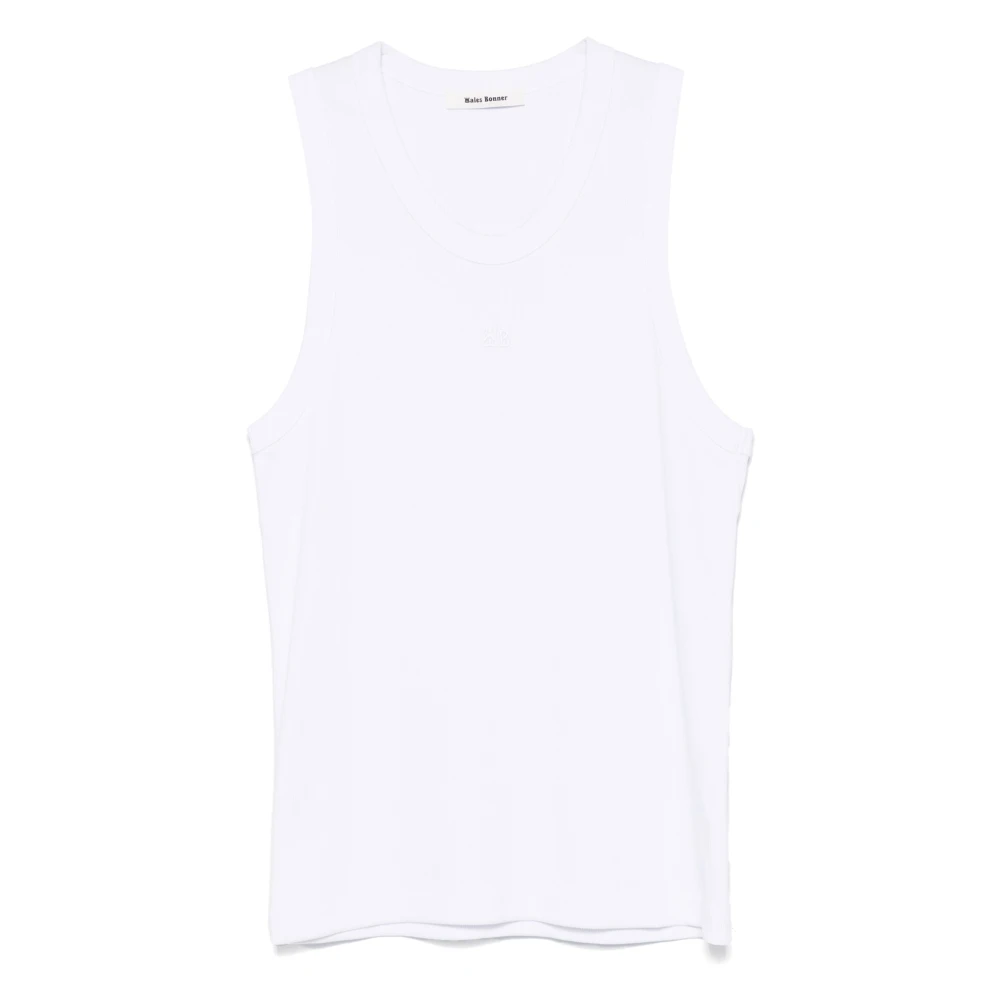 Wales Bonner Tanktop in Record-stijl White Heren