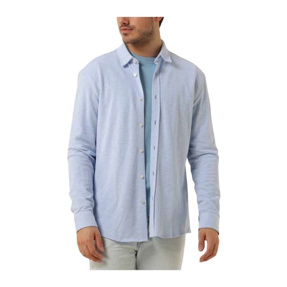 BOSS gemêleerd regular fit overhemd light pastel blue