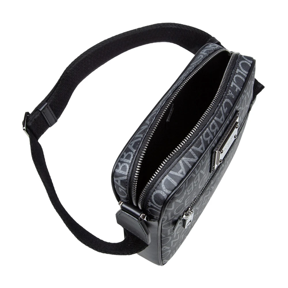 Dolce & Gabbana Zwarte Grijze Schoudertas Aw24 Black Heren