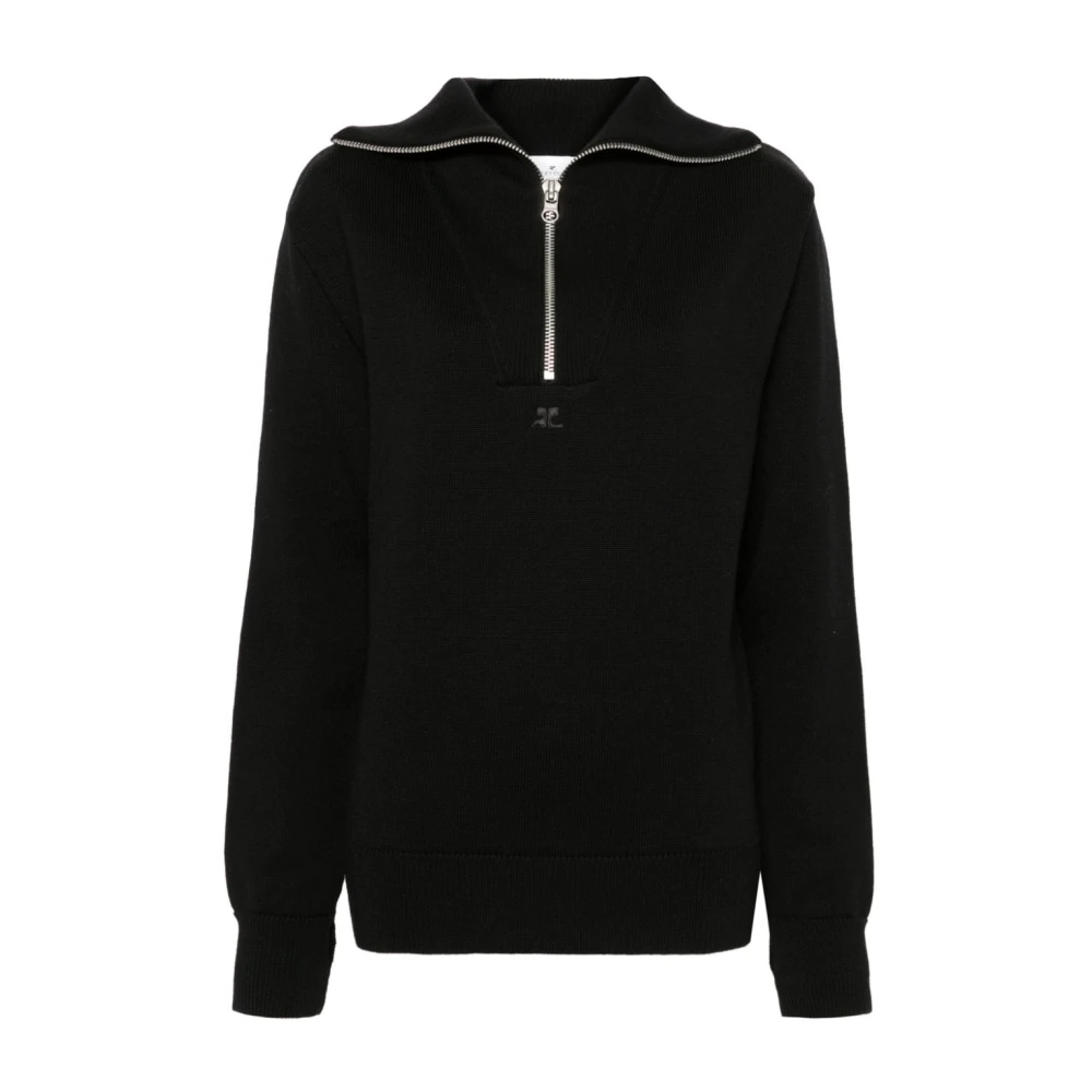 Courrèges Zwarte Sweatshirt Aw24 Damesmode Black Dames