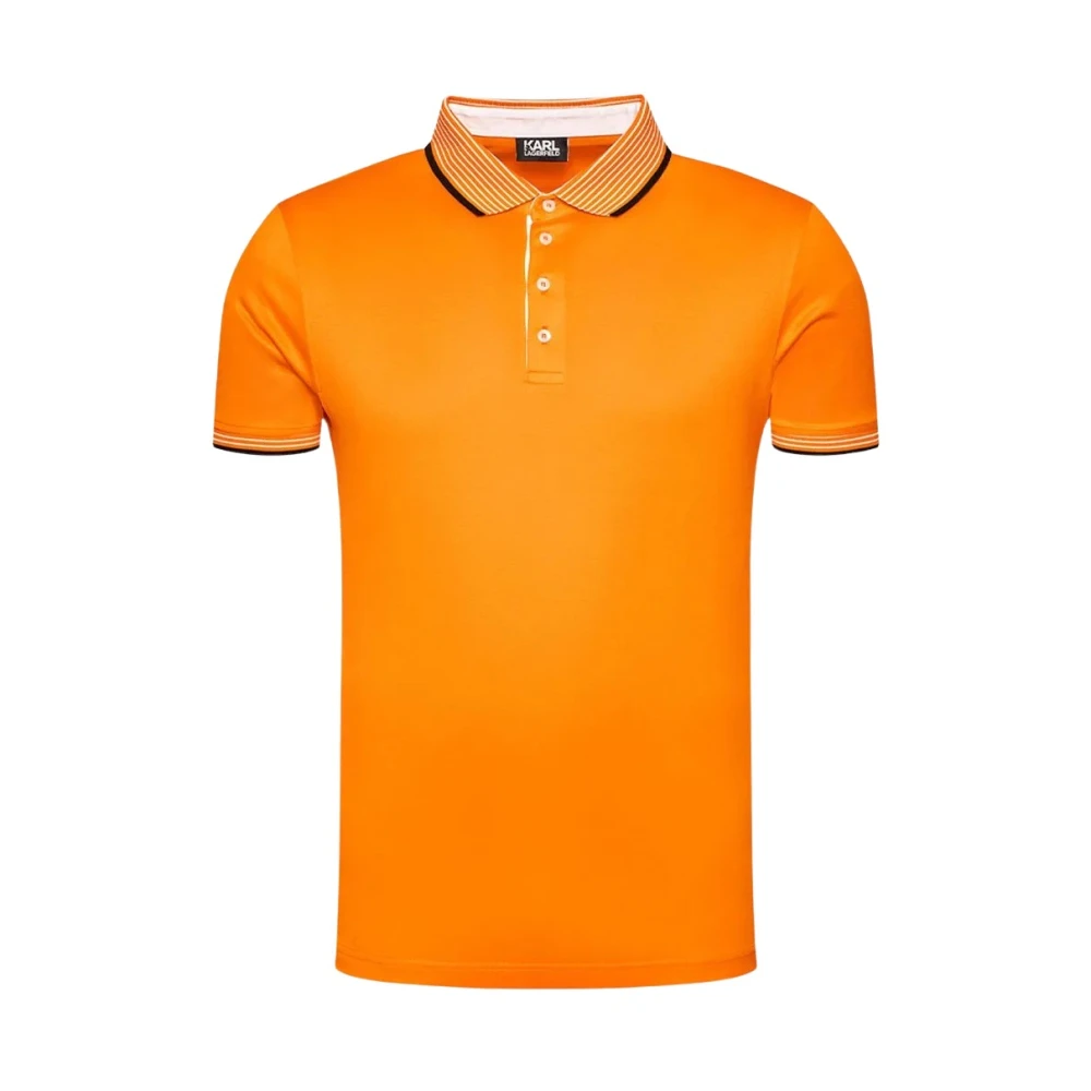 Karl Lagerfeld Oranje Katoenen Polo Shirt Regular Fit Orange Heren