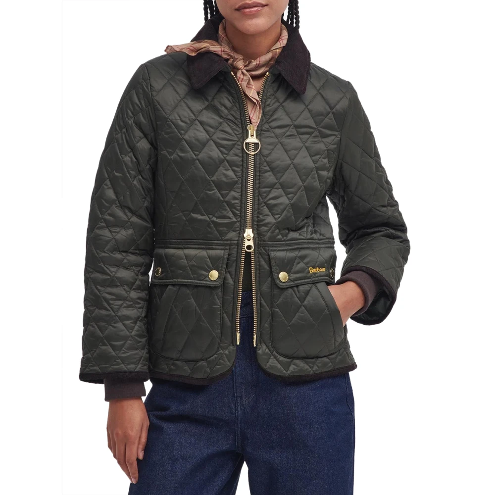 Barbour Gewatteerde jas voor moderne vrouwen Green Dames