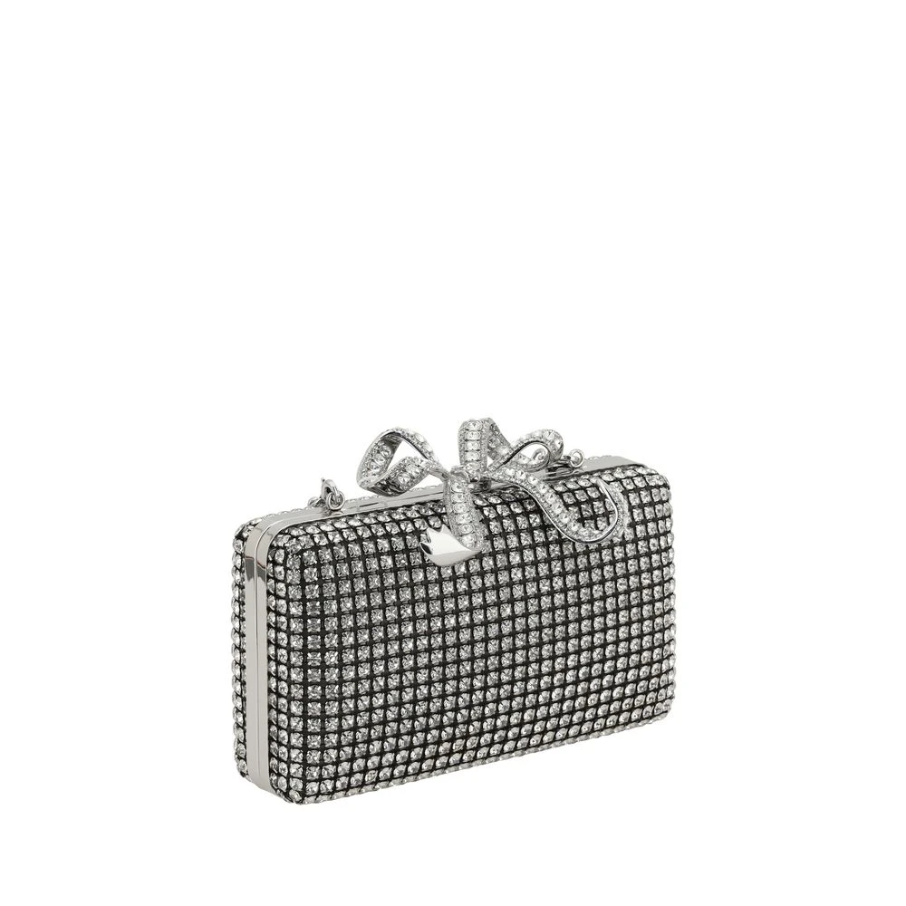 Self Portrait Kristallen box clutch tas met strassstenen Gray Dames