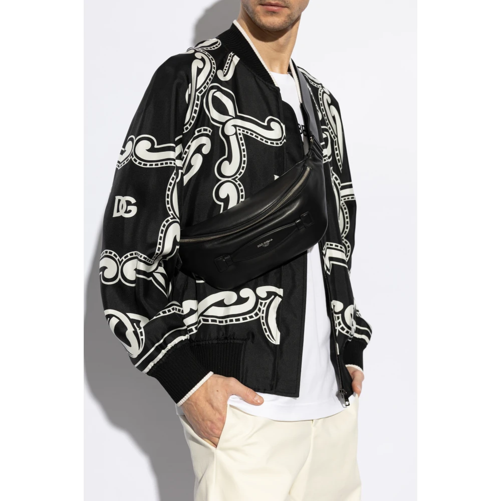 Dolce & Gabbana Leren heuptas Black Heren