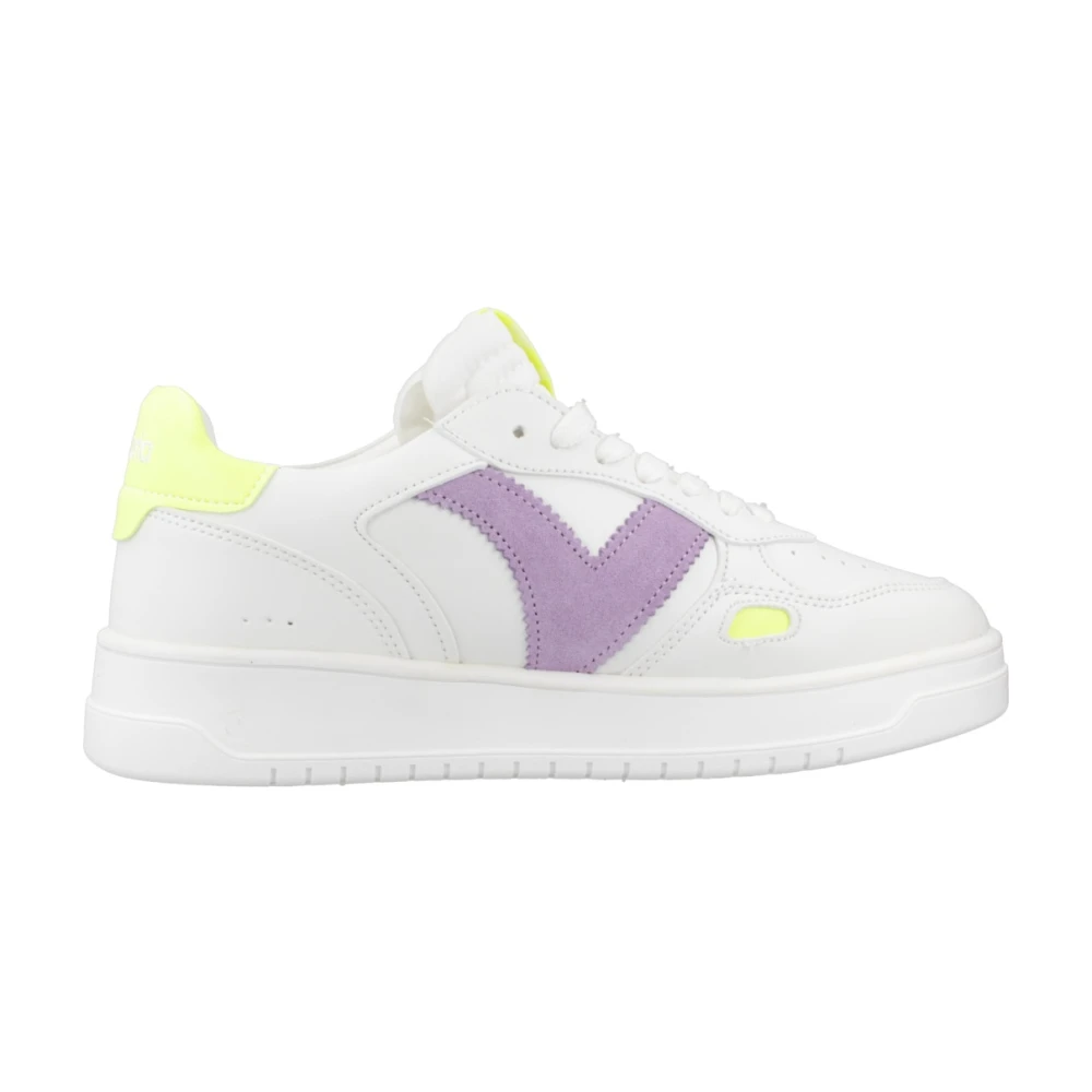 Victoria Neon Leren Sneakers Dames Schoenen Wit