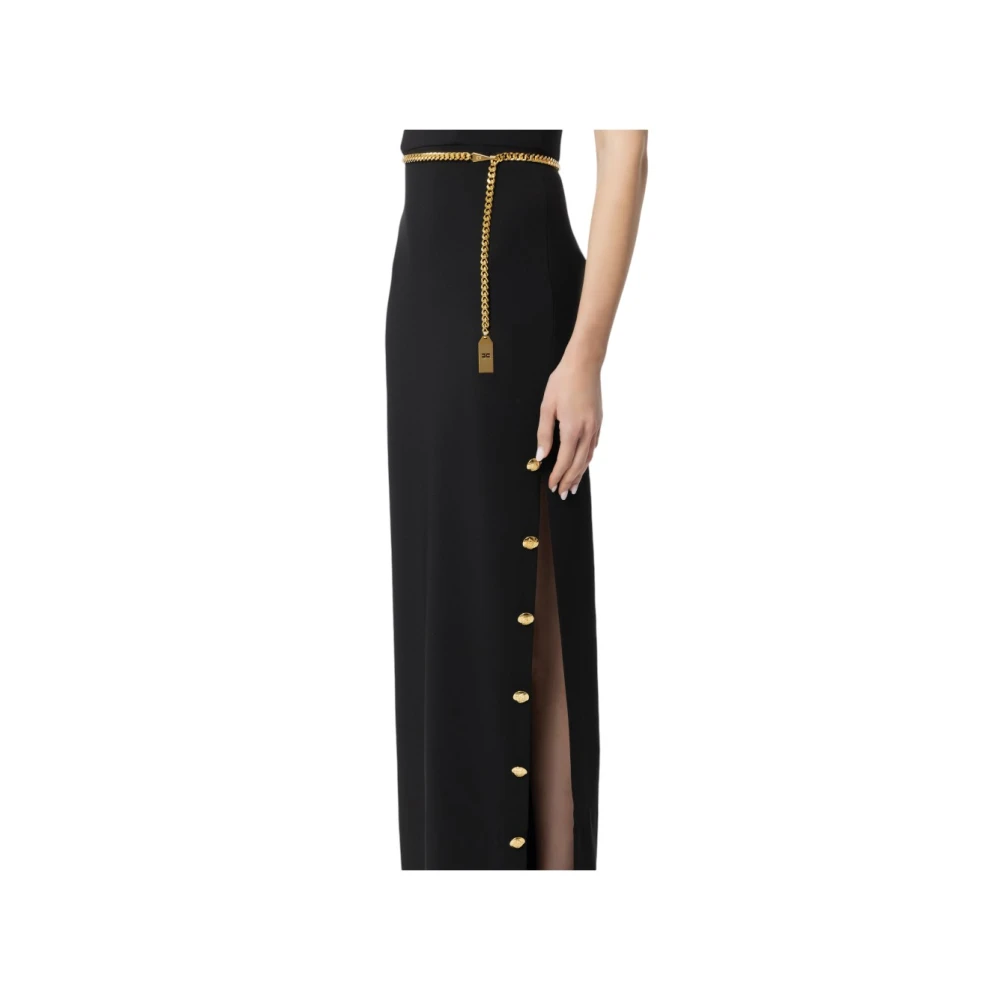 Elisabetta Franchi Jurk met Riem Black Dames