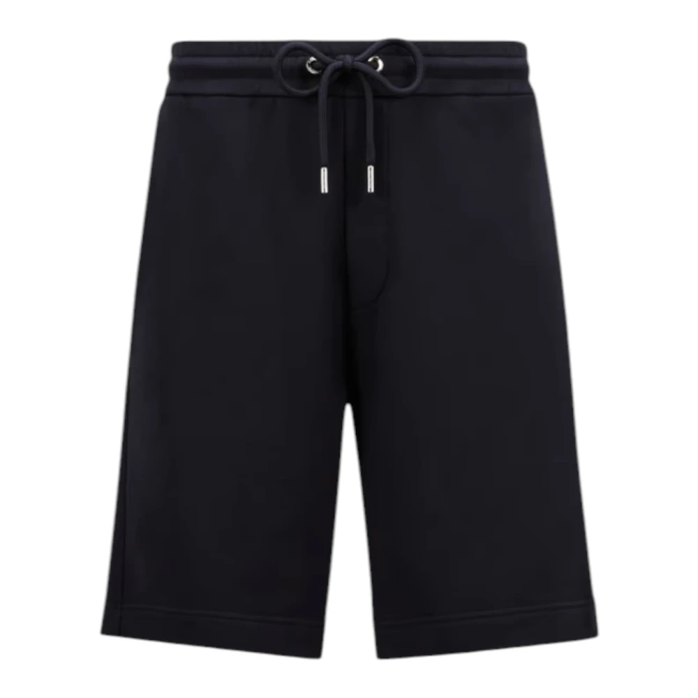 Moncler Navy Katoen Denim Shorts met Zak Blue Heren