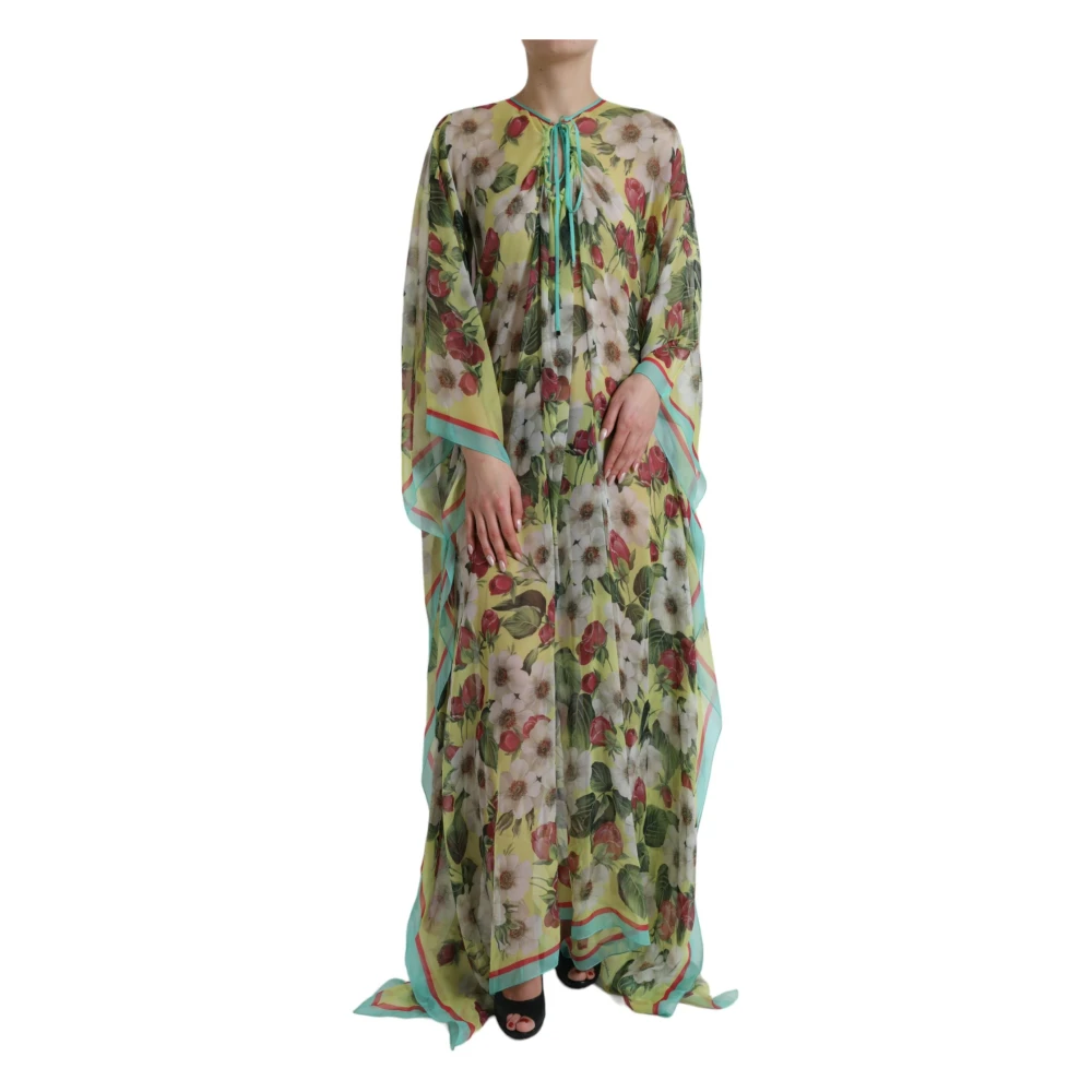 Dolce & Gabbana Women's Multicolor Gowns,, Floral Silk Maxi Dress 2XS