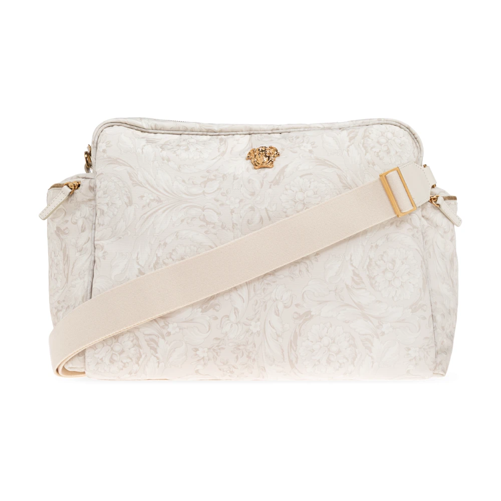 Versace Unisex Beige Tryckt Skötväska