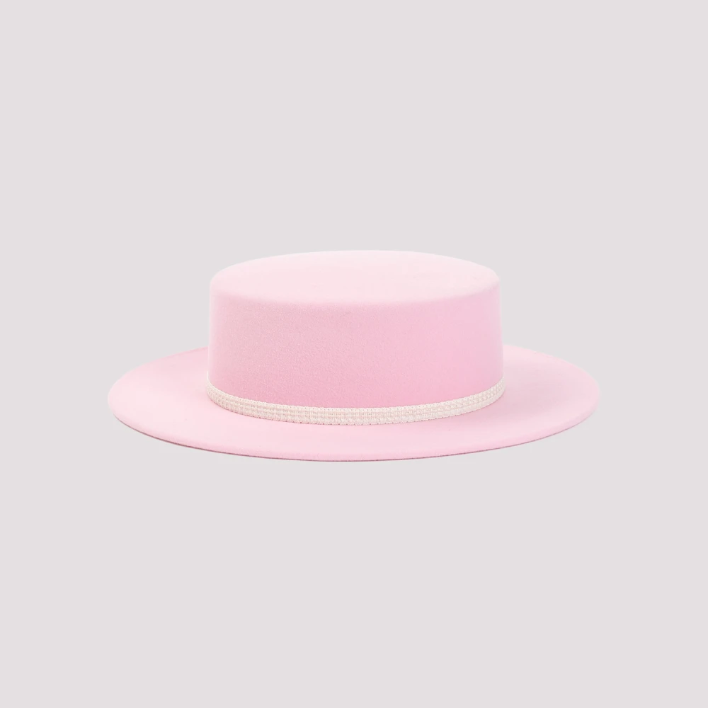 Maison Michel Sequins Bubblegum Wool Felt Hat Pink Dames