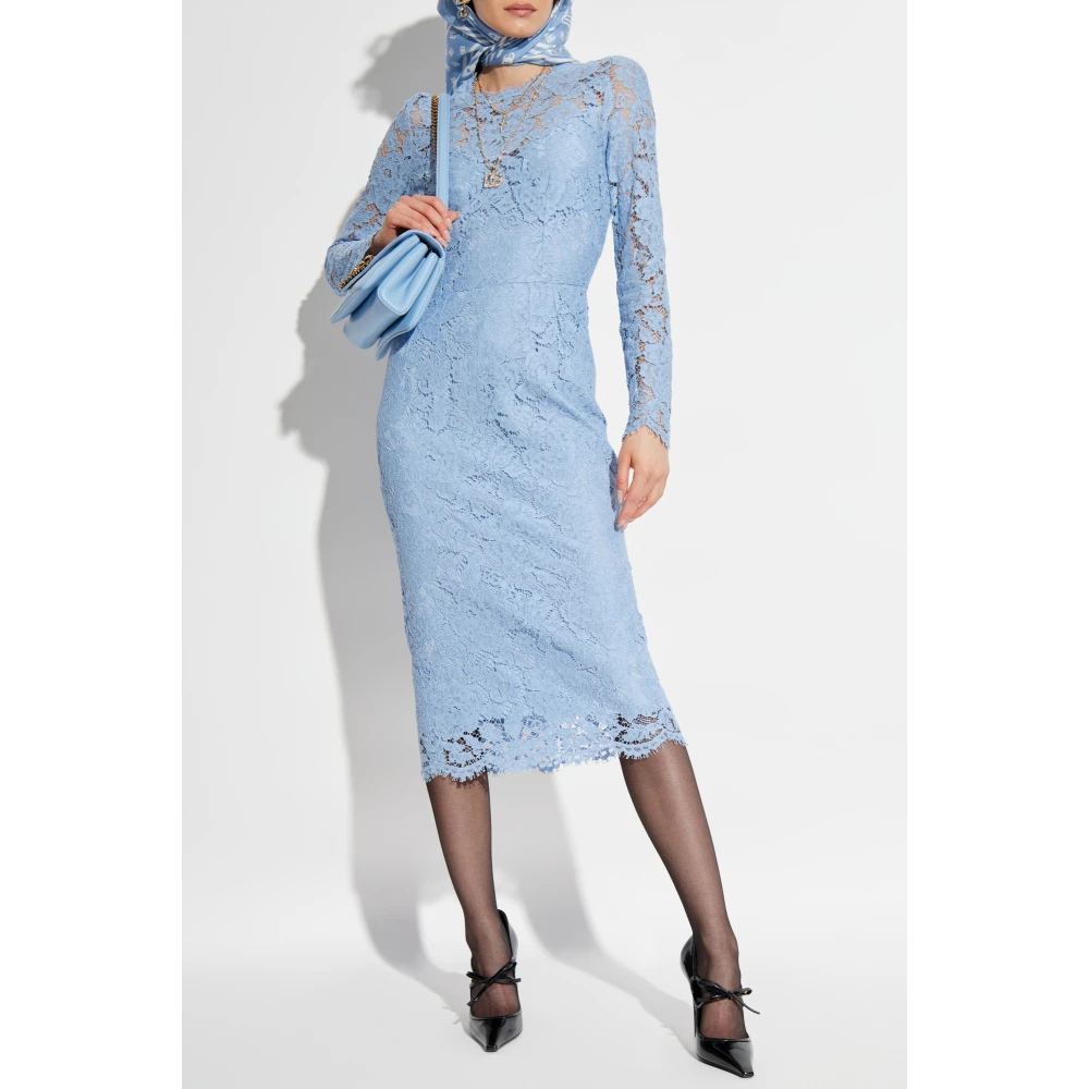 Dolce & Gabbana Kanten jurk Blue Dames