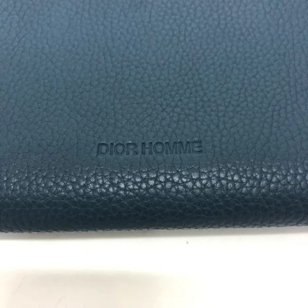 Dior Vintage Pre-owned Leather wallets Blue Heren