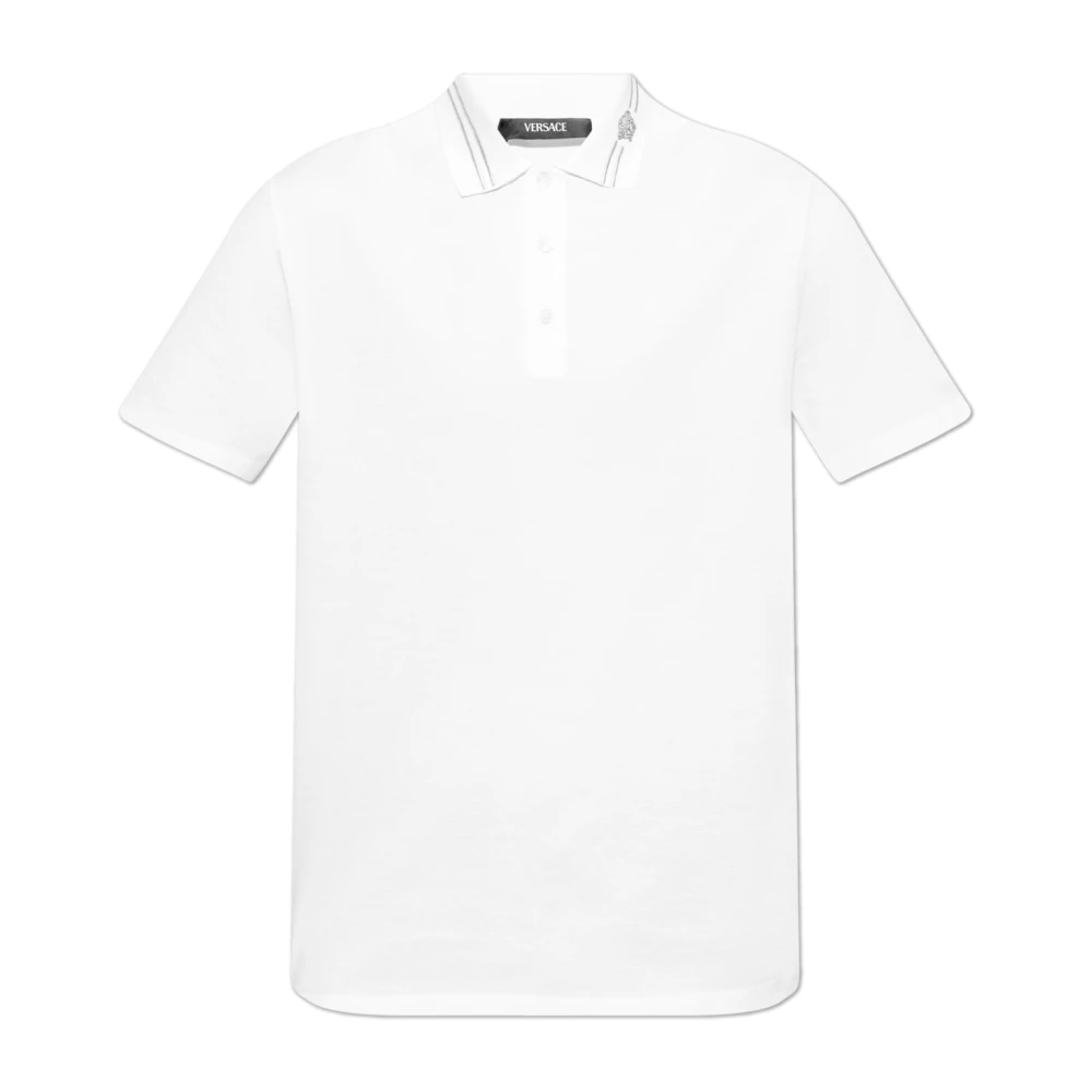 Versace Men's White Polo Shirts, L, Polo With Logo
