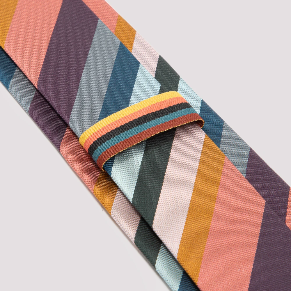 PS By Paul Smith Gestreepte Zijden Stropdas Multicolor Heren