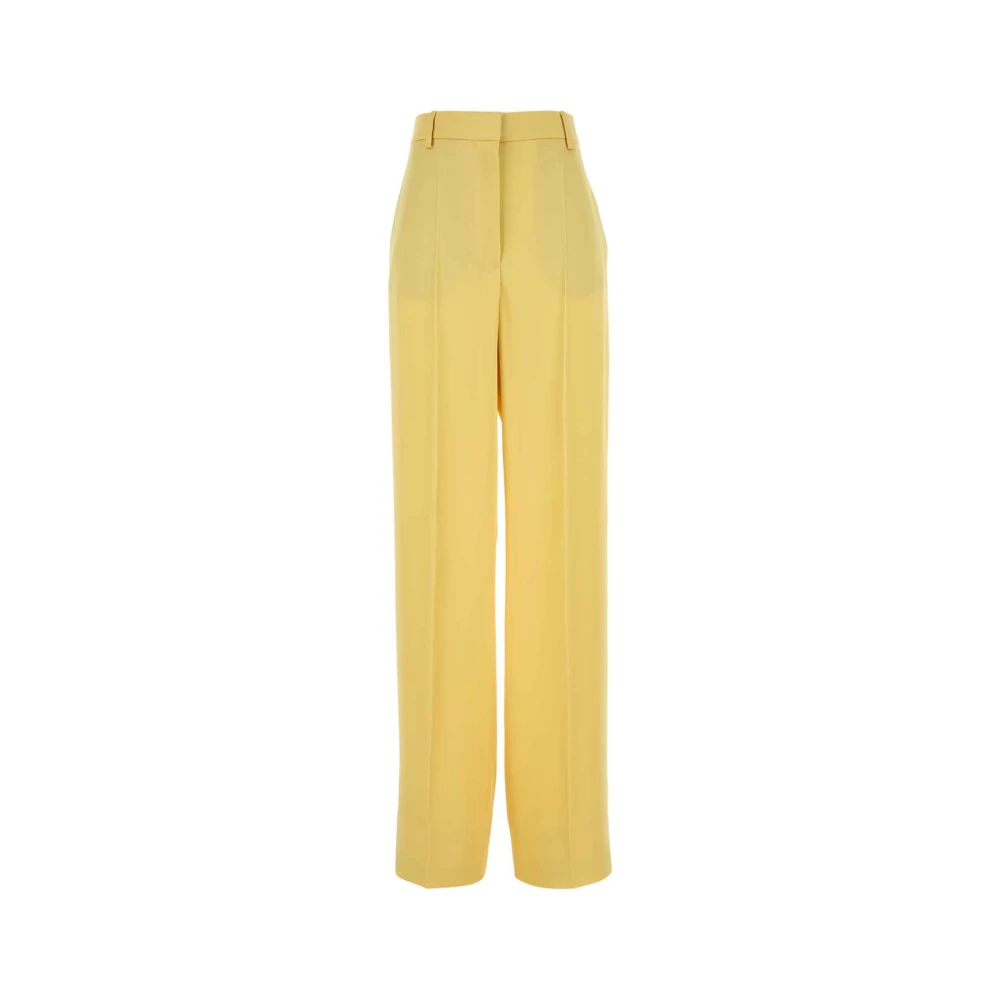 Stella McCartney Satin Wide-Leg Gul Byxor Yellow, Dam