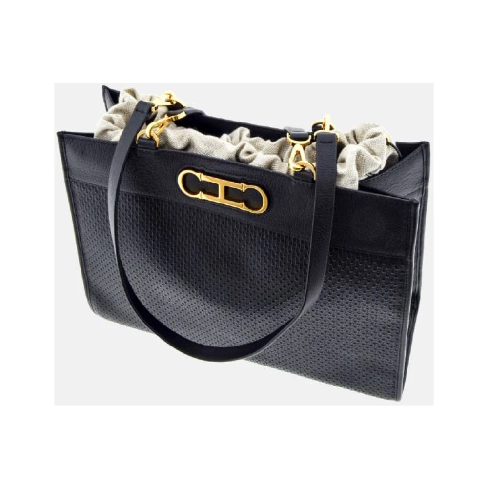 Carolina Herrera Luxe Shoppingtas met Initialen Insignia Black Dames