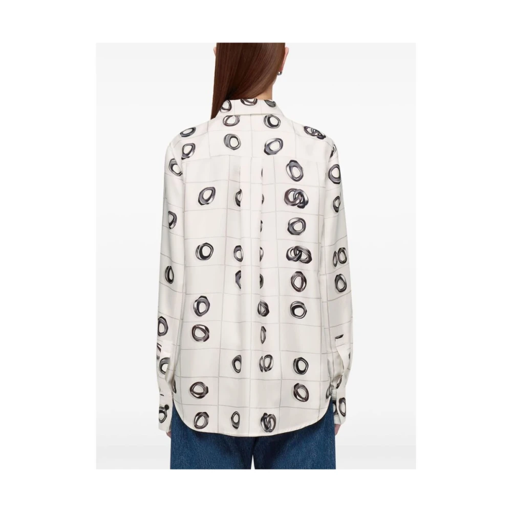 Salvatore Ferragamo Zijden Windowpane Print Overhemd Multicolor Dames