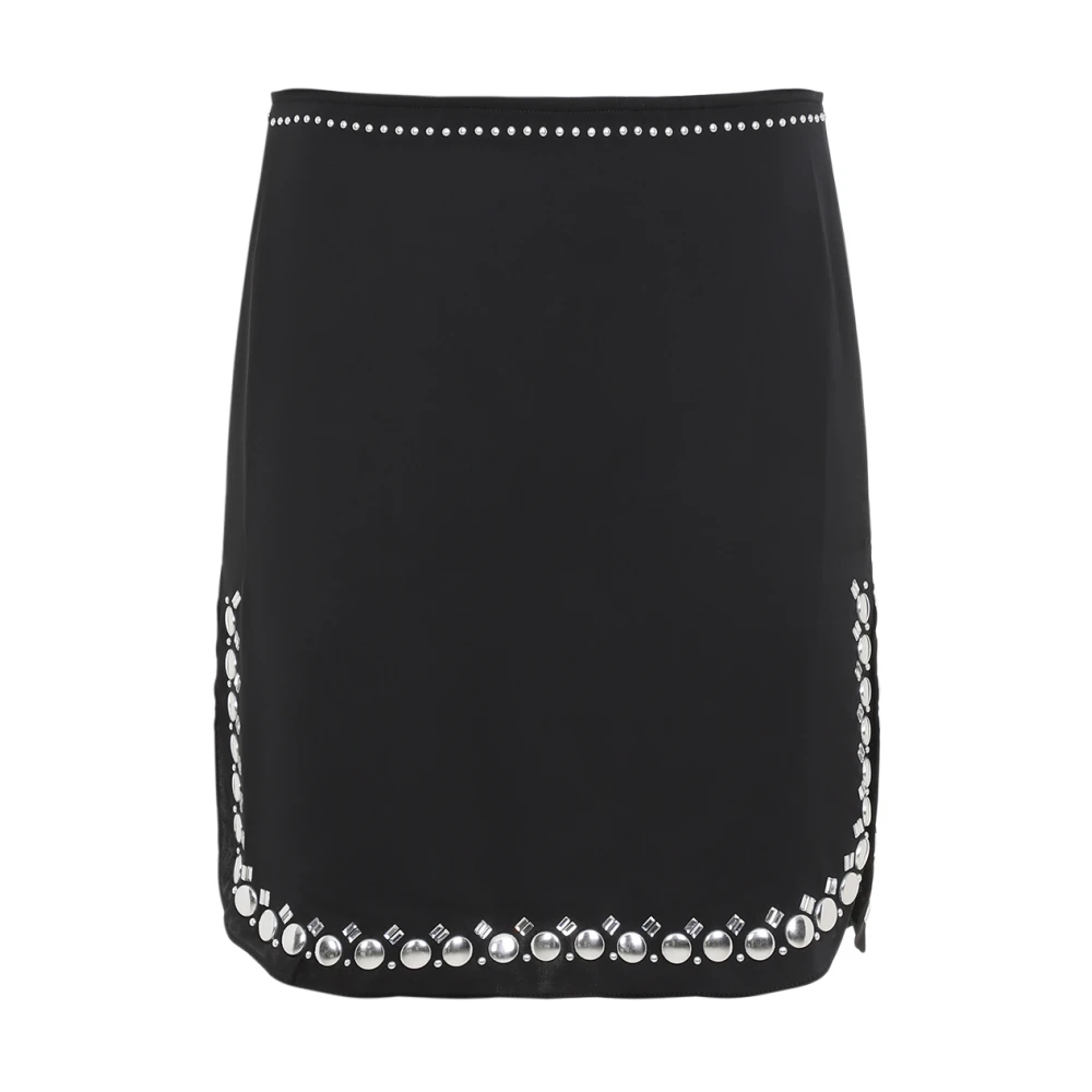Rabanne Women's Black Satin Studded Mini Skirt - Short Skirts - S - Skirts