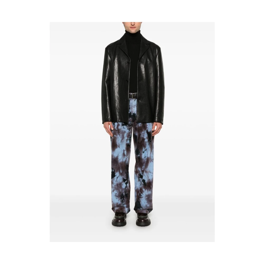 Emporio Armani Tie-Dye Ribfluwelen Broek Blue Heren