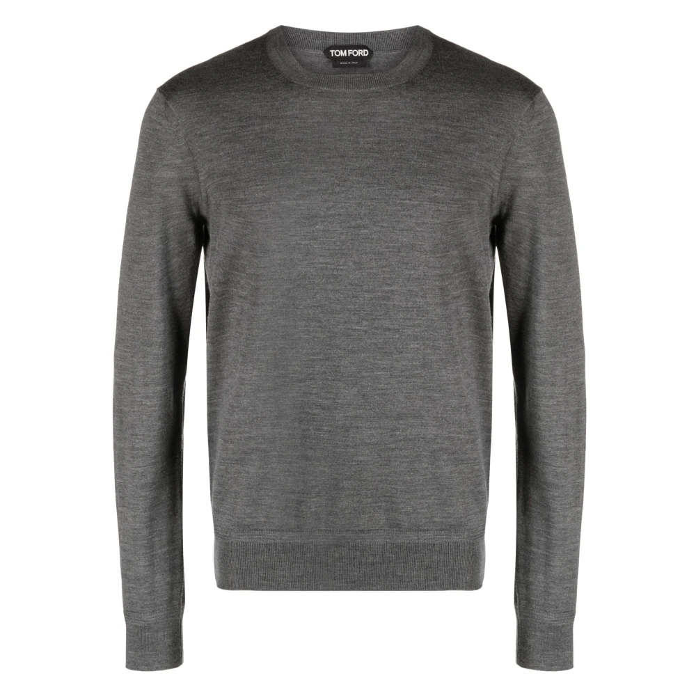 Tom Ford Wollen Crew Neck Gebreide kleding Gray Heren