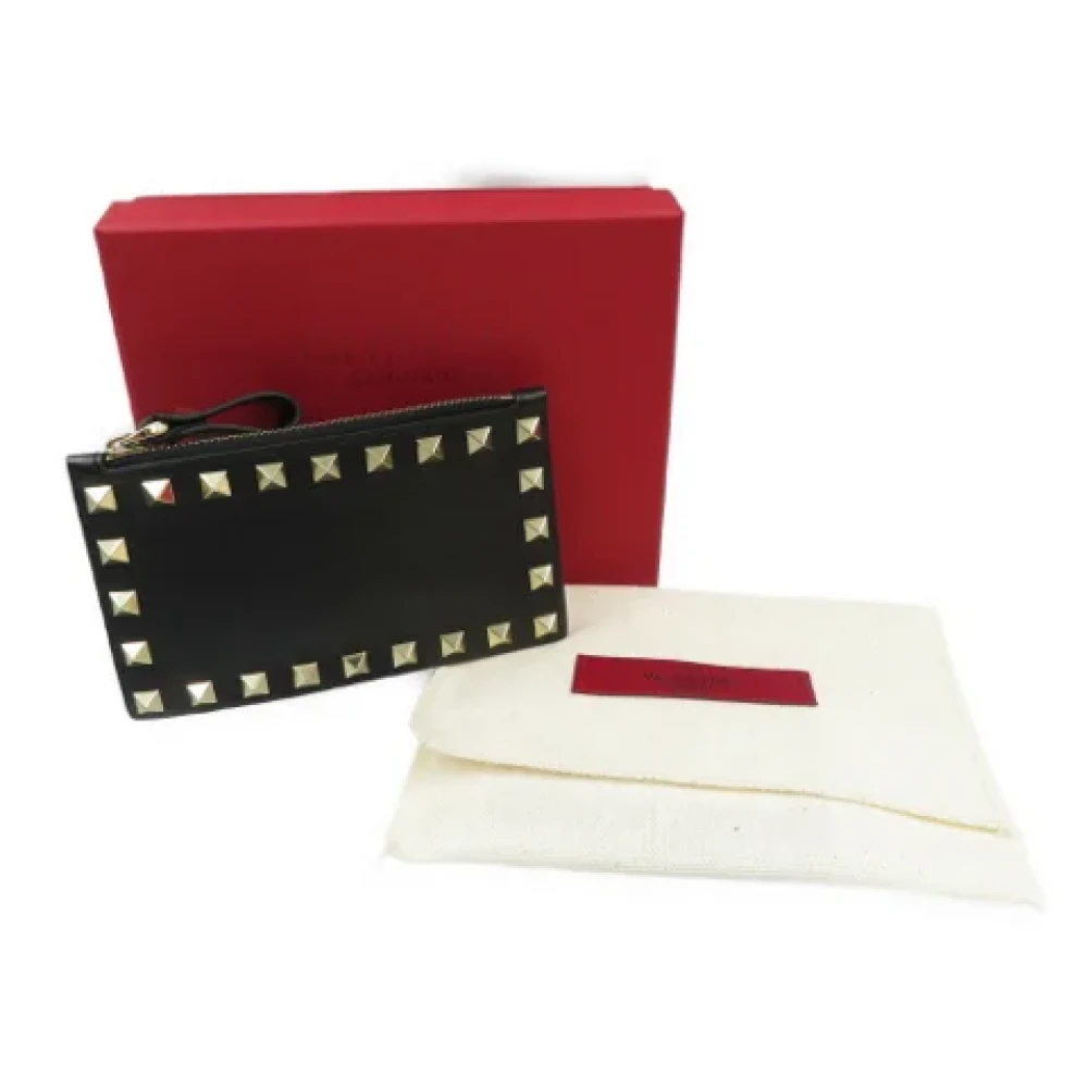 Valentino Vintage Pre-owned Leather wallets Black Dames