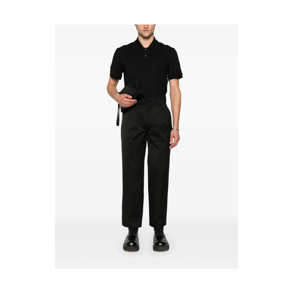 alexander mcqueen Zwarte Polo Sweater met Logoband Detailing Black Heren