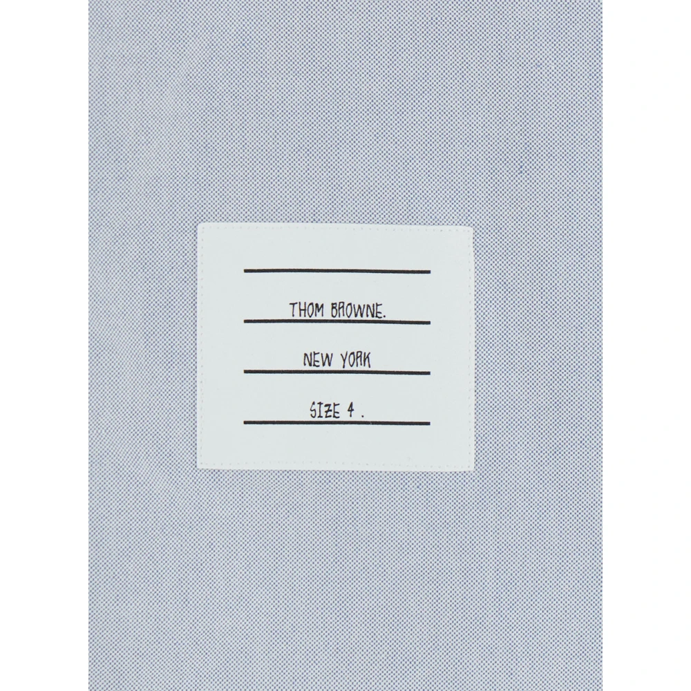 Thom Browne Lichtblauw Button-Down Shirt met RWB Detail Blue Heren