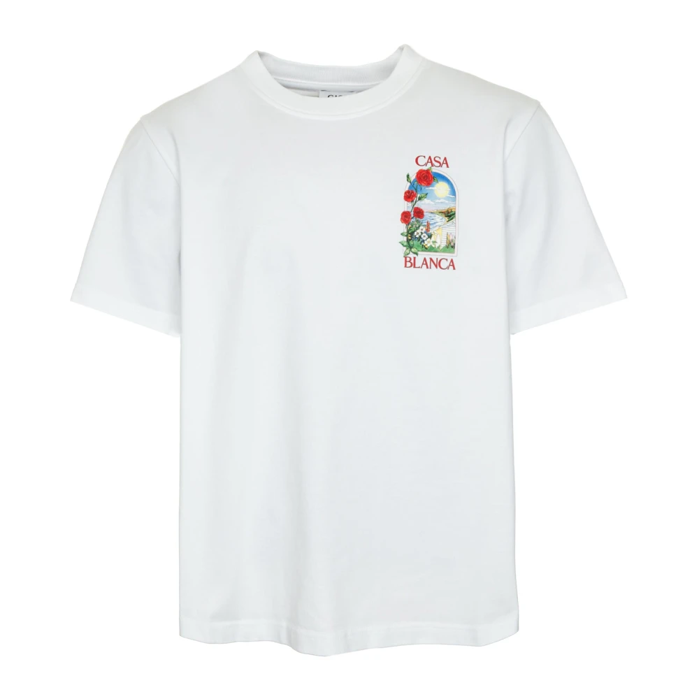 Casablanca Elementen Print T-shirt White Heren
