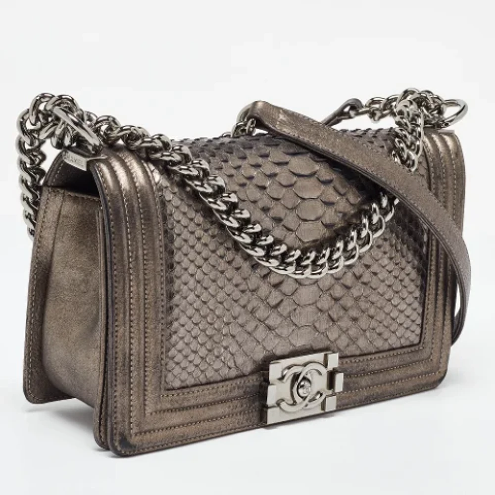 Chanel Vintage Pre-owned Leather chanel-bags Gray Dames