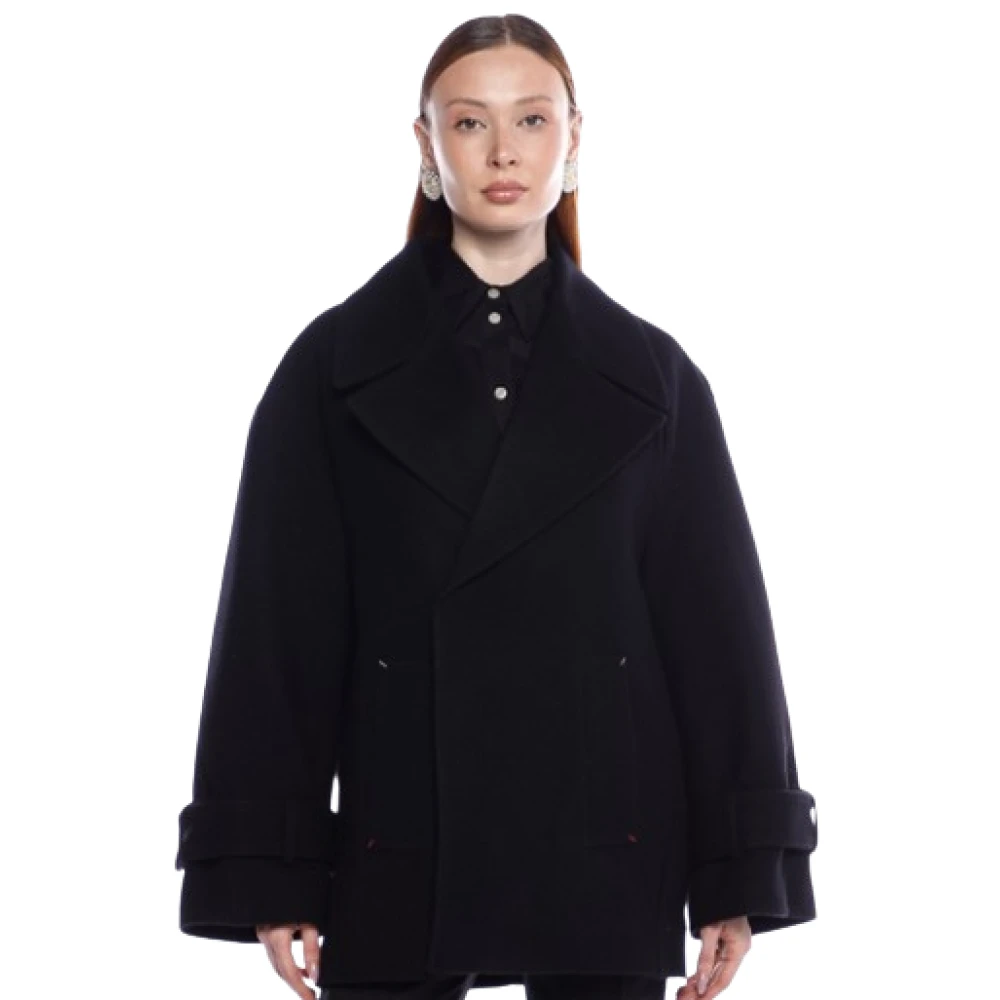 Victoria Beckham Stijlvolle Pea Coat voor Vrouwen Black Dames