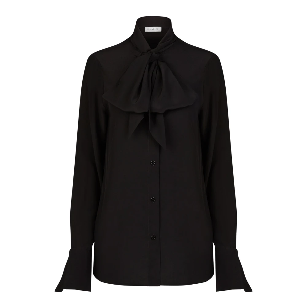 Nina Ricci Zwarte Strikshirt Stijlvol Black Dames