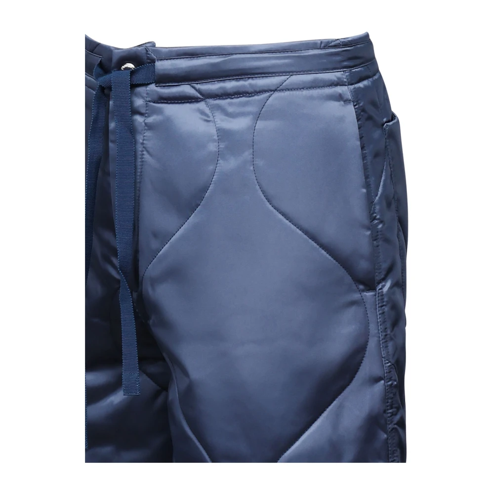 JW Anderson Gewatteerde Satijnen Elastische Taille Shorts Blue Heren