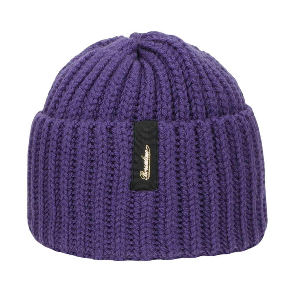 Borsalino Geribbelde Wollen Beanie Muts Purple Unisex