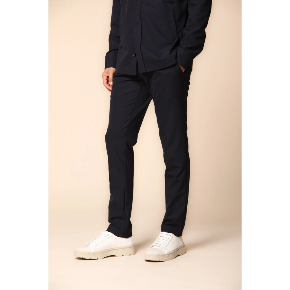 Mason's Blauwe Chino Jogger Broek Regular Fit Blue Heren