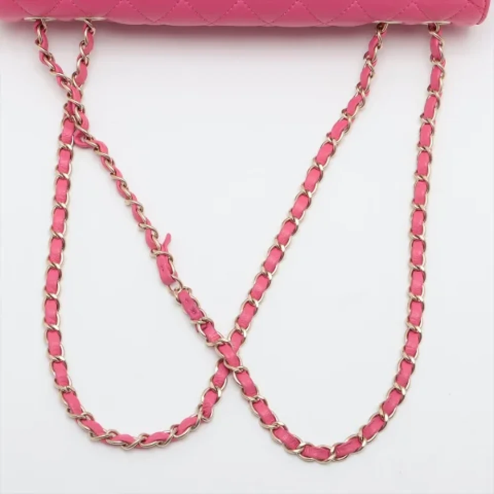 Chanel Vintage Pre-owned Leather handbags Pink Dames