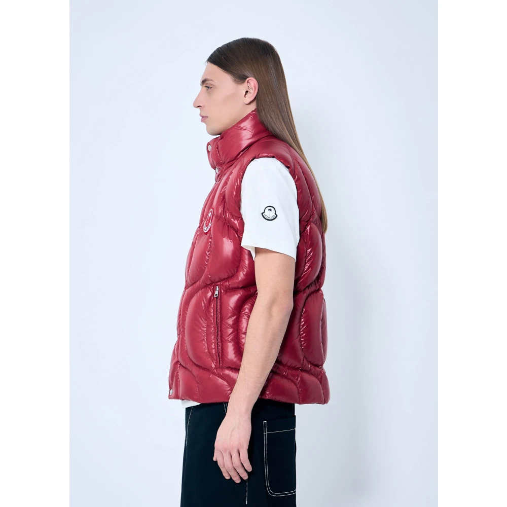 Moncler Gewatteerd Dons Gilet met Golfmotief Red Heren